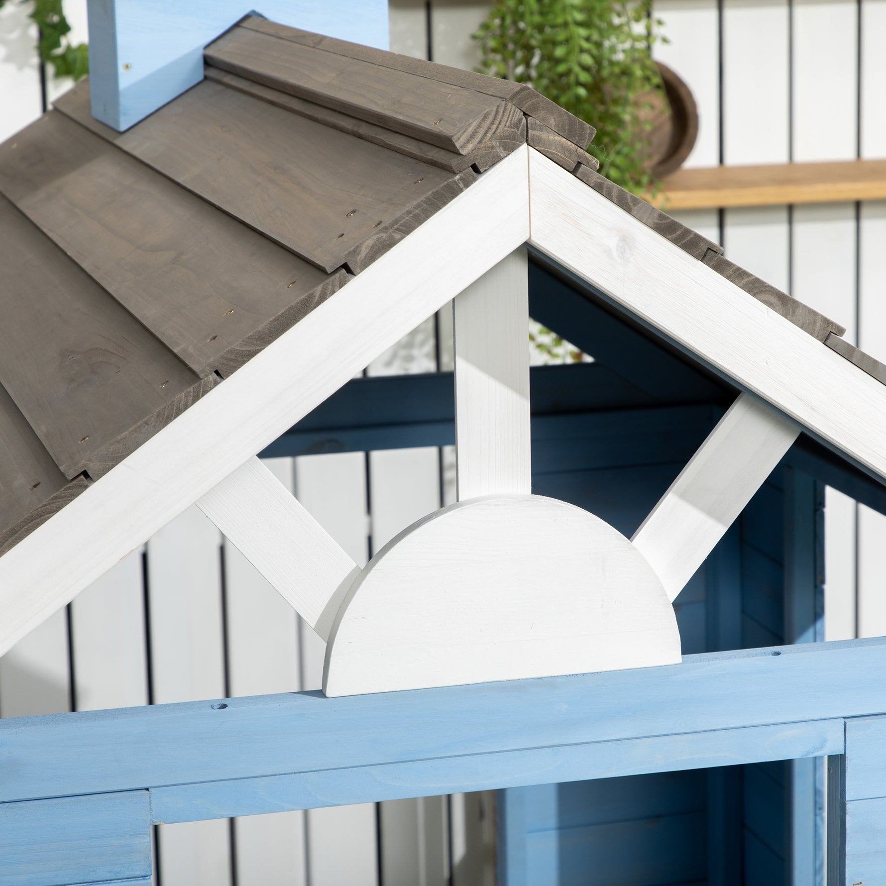 Cabane de jeu pour enfant maison de jardin en bois porte et fenêtres de 3 à 7 ans dim. 151L x 112.5l x 142H cm bleu