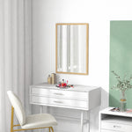 Miroir mural rectangulaire 50 x 70 cm, cadre en bois, idéal pour la salle de bain, salon ou chambre, naturel