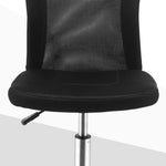 Lot 2 de chaises de bureau ergonomique hauteur réglable piètement chromé pivotant 360° revêtement maille noir