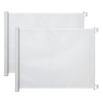 Lot de 2 barrières de sécurité barrière animaux rétractable automatique 1,15L x 0,83H m textilène acier blanc