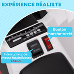 Quad électrique pour enfants véhicule à batterie 6V avec marche avant et arrière 70L x 41,5l x 48,5H cm Blanc