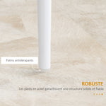 Lot de 4 chaises de salle à manger avec dossier haut, revêtement synthétique et pieds en acier, blanc