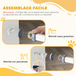 Barrière de sécurité largueur réglable 74-80 / 91,5-97,5 cm double verrouillage fermeture automatique barrière chien pour porte couloir escalier sans perçage acier blanc