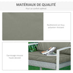 Coussins pour chaise fauteuil de jardin coussins d'assise de dossier déhoussables polyester 56x52/56x46cm gris foncé