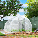 Serre de jardin tunnel 3 x 3 x 2 m 9 m² avec porte à charnières bâche en PE 150 g/m² pour Légumes Plantes Fleurs