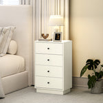 Commode 4 tiroirs moderne, meuble de rangement pour chambre à coucher, salon, entrée, 47 x 29 x 75 cm, crème