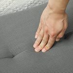 Banc banquette bout de lit rembourré en velours côtelé et pieds en acier noir charge 220 Kg 100 x 36 x 45 cm gris