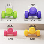 Ensemble d'haltères hexagonaux total 20 kg lot de 8 haltères courts de gym avec revêtement en polyuréthane multicolore