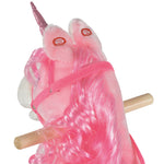 Cheval à Bascule modèle Licorne avec Sons Authentiques Selle Grand Confort Bois de peuplier Rose dim. L74 x l33 x 62H cm