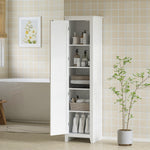 Armoire de Rangement buffet cuisine avec 2 étagères réglables- Hauteur 170 cm en Bois Blanc
