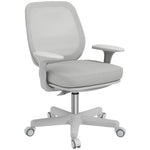 Chaise de bureau tissu mesh hauteur réglable pivotante 360° accoudoirs sur roulettes, gris