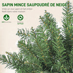 Sapin de Noël artificiel 180 cm, arbre de Noël fin avec 250 lumières, 899 pointes, support en métal pliable, vert