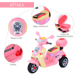 ® Scooter électrique pour Enfant 3 Ans 6 V Métal + polypropylène 108 x 51 x 75 cm Rose/Blanc
