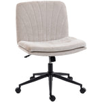 Chaise de bureau sans accoudoirs, fauteuil de bureau en chenille, hauteur réglable, 62 x 67 x 83-93 cm, beige