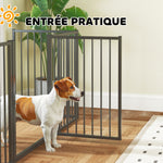Parc pour chien, parc pour animaux, 5 panneaux, clôture portable pliable, sécurisé, noir