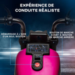 Moto électrique pour enfants 3 km/h 6V avec phare LED 2 roues d'entraînement de 18 à 36 mois avec moteur puissant rose