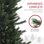 Sapin de Noël artificiel 180 cm Arbre de Noël avec support en acier pliable, 467 Branches, décoration de Noël, Vert