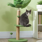 Krabpaal klimboom voor katten hoogte 83 cm met jute krabpaal, speelballen, pluche plateaus