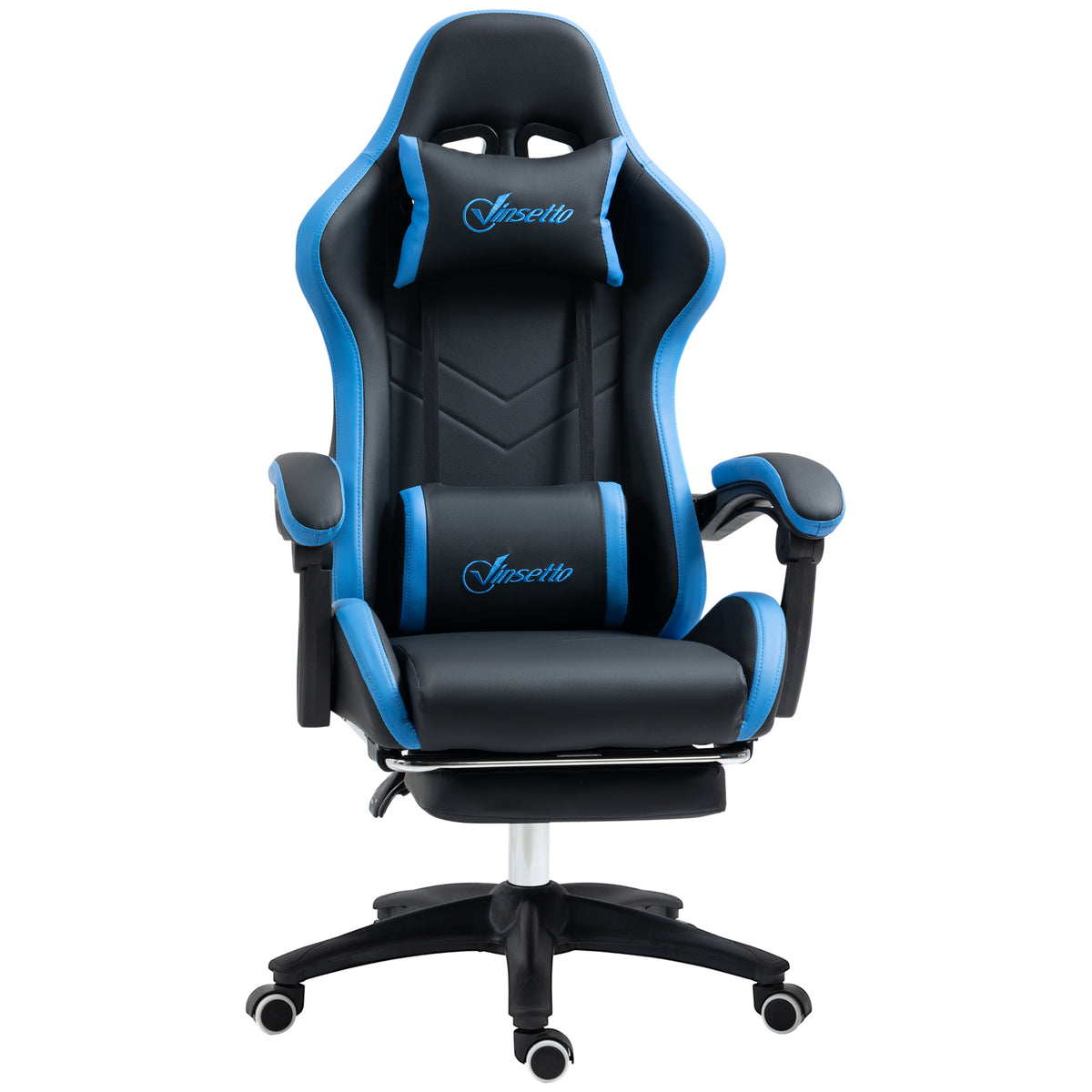 Sedia gaming poltrona da gaming ergonomica con schienale reclinabile a 135° e supporto lombare, 65 x 65 x 121-129 cm nero