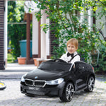 Voiture électrique Enfants 6 V 3 Km/h Max. Effets sonores et Lumineux télécommande Incluse Noir BMW 6 GT