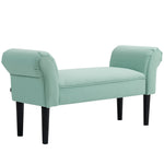 Banc Entrée Bout de Lit Rembourré pour Chambre à Coucher, Tissu à Voile, vert, 102 x 36 x 51 cm