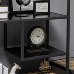 Bibliothèque étagère de rangement à 7 niveaux cadre en acier style industriel 83 x 34 x 180 cm noir
