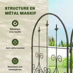 Lot de 2 Supports pour Plantes Grimpantes, Treillis de Jardin, pour Légumes, Vignes, Fleurs, en Métal, 50 x 180 cm, Noir