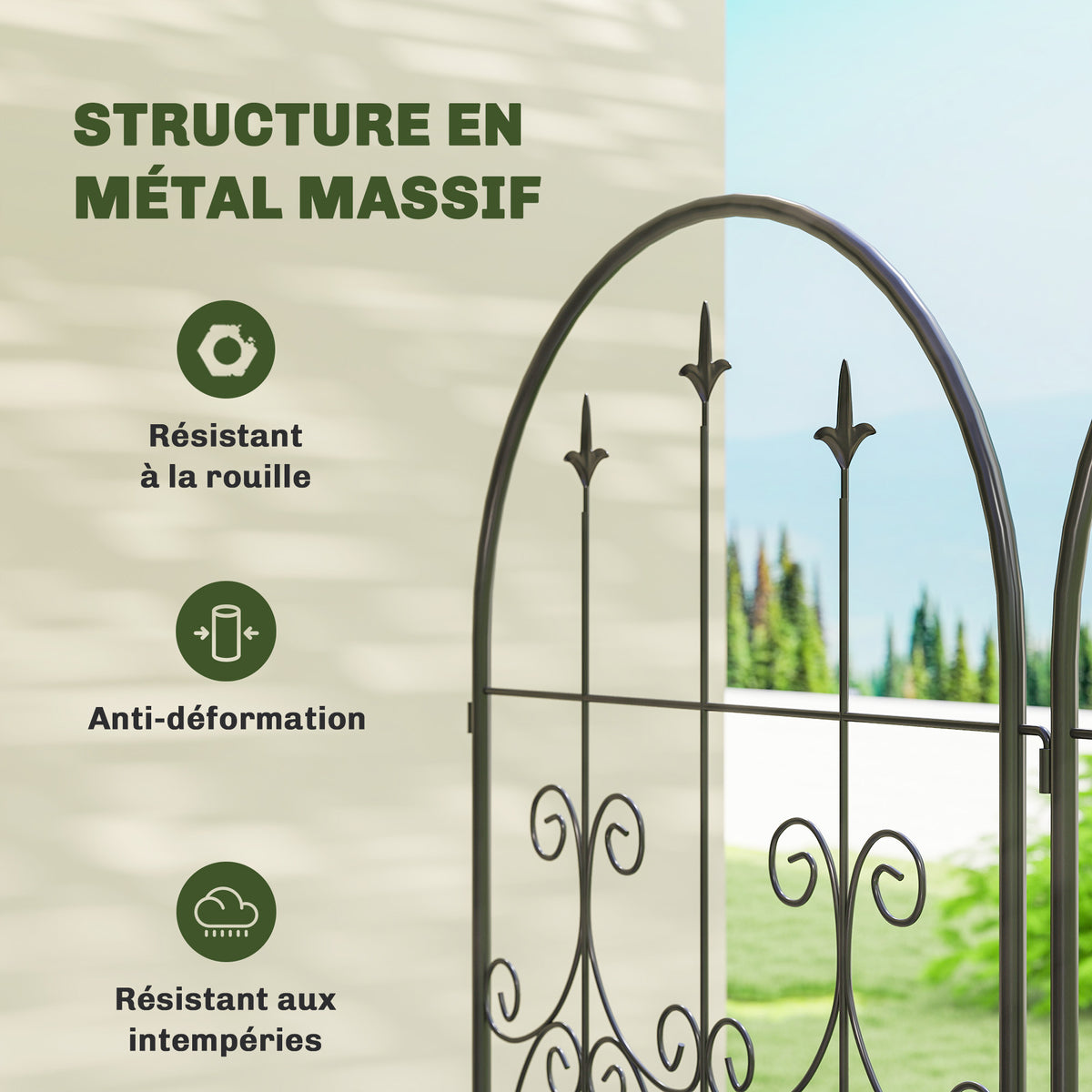 Lot de 2 Supports pour Plantes Grimpantes, Treillis de Jardin, pour Légumes, Vignes, Fleurs, en Métal, 50 x 180 cm, Noir