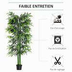 Bambou Artificiel XXL 1,80H m arbre artificiel Feuilles denses réalistes Pot Inclus Noir Vert