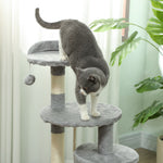 Arbre à chats multi-équipements griffoirs grattoirs plateformes niche corde jouets 40 x 40 x 114 cm gris