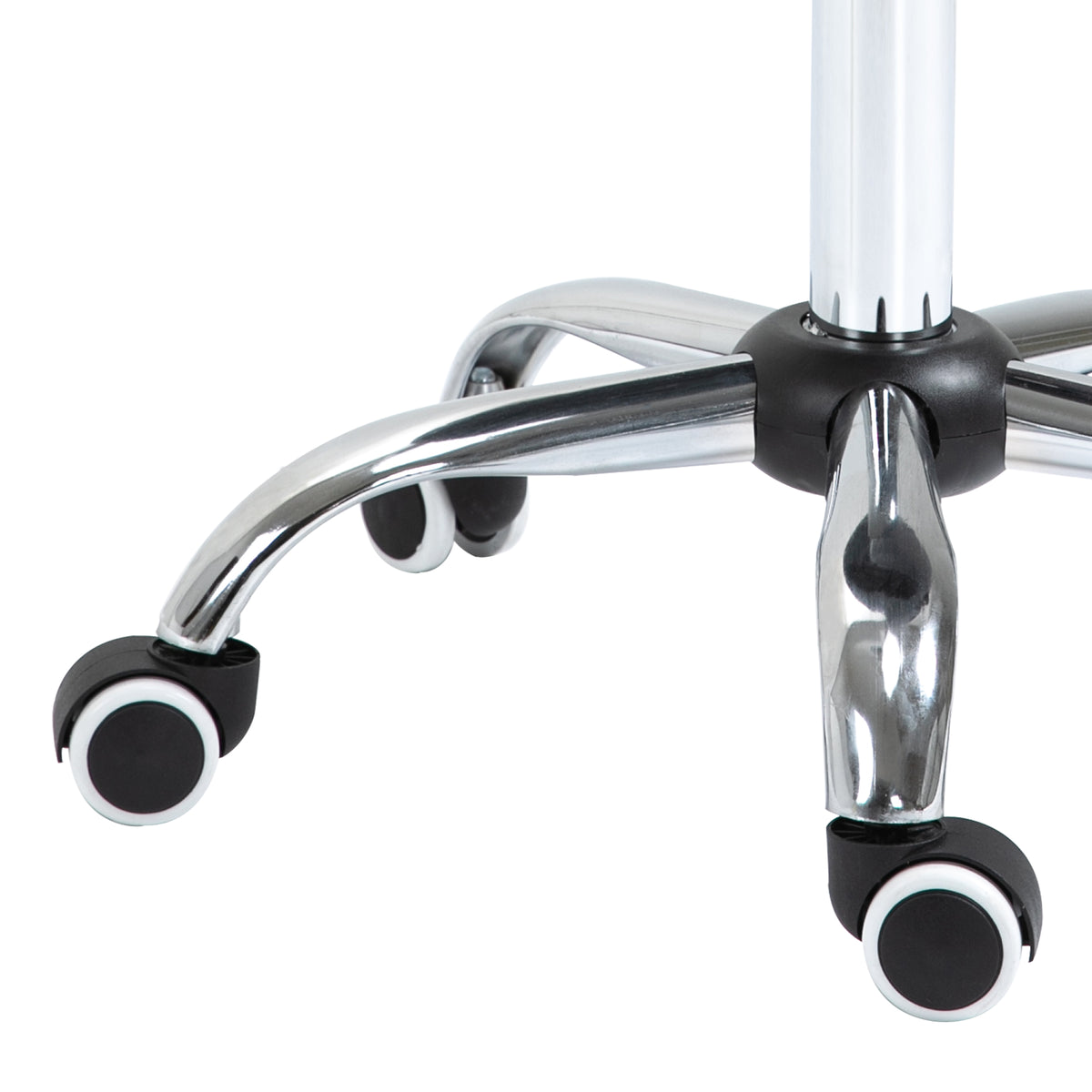 Kruk op wielen, massagekruk met in hoogte verstelbare zitting 49-61 cm en ergonomisch zadel, 360° draaibare werkstoel op wielen, voor massagesalon, tattoostudio, kliniek en spa, grijs