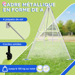 Balançoire 2 agrès portique avec 1 balançoire et face à face 255 x 160 x 180 cm charge max. 135 kg vert gris