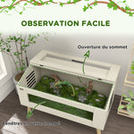 Terrarium pour reptiles, vivarium pour serpents 140L avec fenêtres en verre trempé, couvercle, 100 x 50 x 60 cm