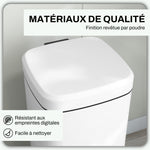 Poubelle de cuisine 30L avec couvercle à fermeture douce et pédale, seau intérieur amovible, 28L x 35l x 63,5H cm, blanc