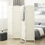 Paravent intérieur en bois 4 panneaux séparateur de pièce pliable pour salon chambre 180 x 180 cm blanc