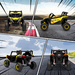 Voiture électrique enfants UTV 12 V, buggy électrique enfants avec télécommande, 96 x 61 x 56 cm, jaune