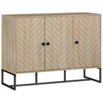 Buffet salon meuble de rangement armoire de cuisine avec placard 2 portes et étagères réglables 108 x 40 x 80 cm, chêne
