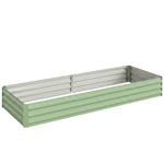 Carré Potager de Jardin Rectangulaire Jardinière Extérieure 241 x 90,5 x 30 cm Tôle d'Acier Ondulée Vert Clair