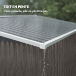 Abri de jardin en métal cabane jardin extérieure triple porte verrouillable toit incliné aérations 234x132x185cm gris
