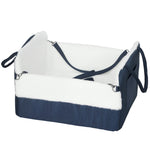 Siège auto pour chien avec ceinture de sécurité et fixation, siège de voiture pour chiens 55 x 46 x 32 cm bleu marine