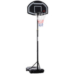Panier de basket extérieur hauteur réglable 197,5-254 cm panier de basket sur pied à roulettes base remplissable noir