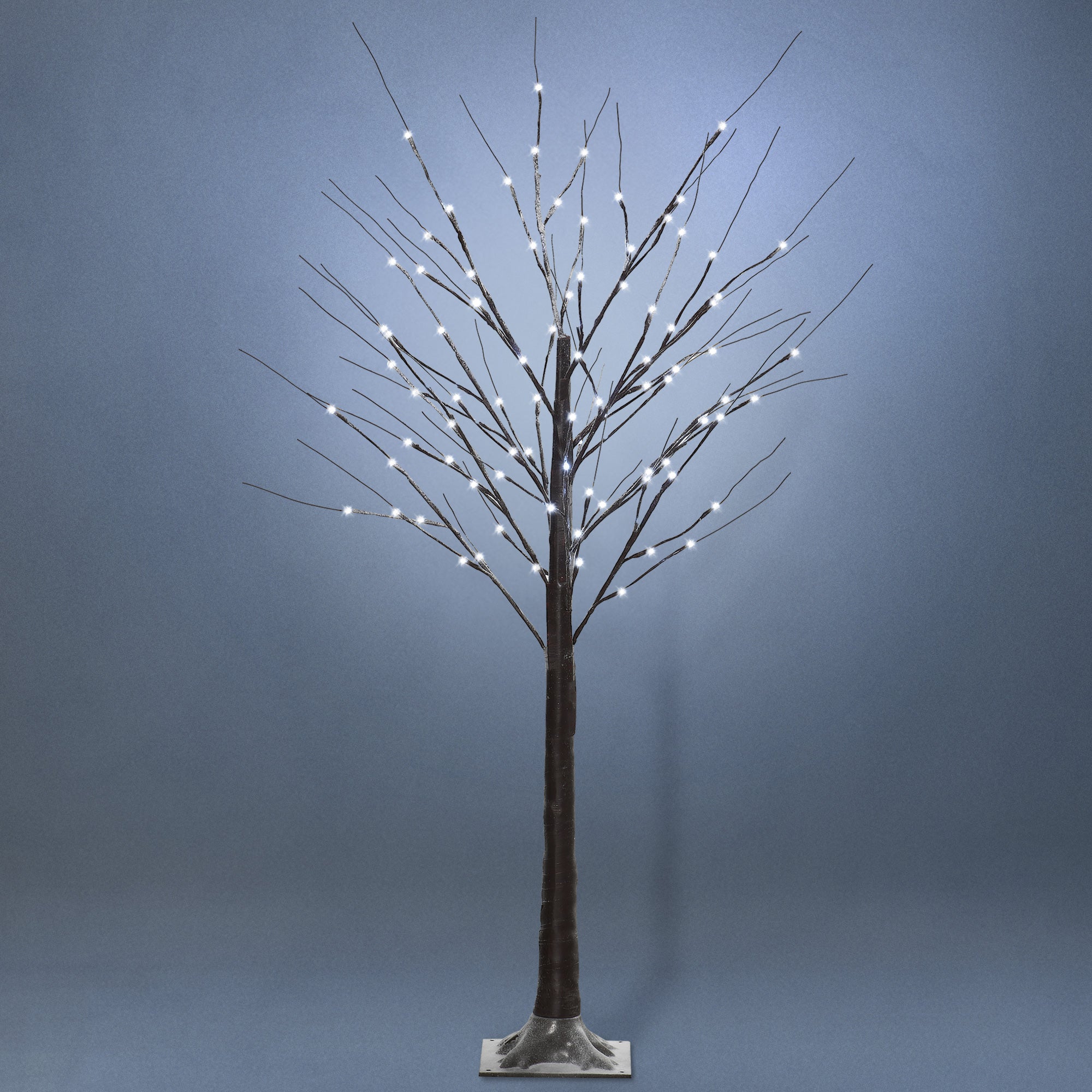 LED light tree - cool white light decoration - 96 LEDs - indoor use - 150 cm - brown Christmas decoration for bedroom/home