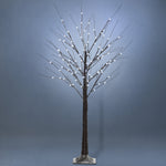 Arbre lumineux LED - décoration lumineuse blanc froid - 96 LEDs - usage intérieur - 150 cm - décoration de noël chambre maison marron