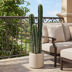 Cactus Artificiel 95 cm, Plante Artificielle en Pot, Tiges Réglables, Grand Réalisme, pour Maison et Bureau, Vert