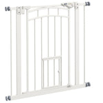 Barrière de sécurité animaux chien porte fermeture automatique sans perçage de 74 à 80 cm acier noir