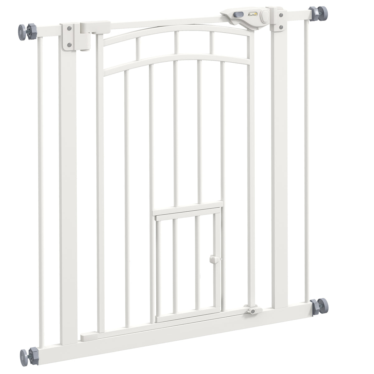 Barrière de sécurité animaux chien porte fermeture automatique sans perçage de 74 à 80 cm acier noir