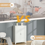 Armadio da ufficio a 3 ripiani mobiletto contenitore per ufficio in metallo 2 ante ripiani regolabili 75 x 33 x 110 cm bianco