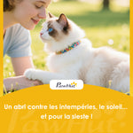 Maison pour Chat Extérieur Toit Ouvrant Fenêtre Panoramique Porte à Lamelles et Plateforme de Repos 101x72,5x81cm Gris