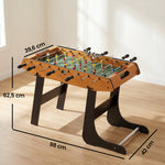 Baby-foot table de Babyfoot pliable dim. 98L x 42l x 62H cm 2 balles fournies MDF marron et noir