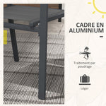 Ensemble de 4 chaises de jardin empilables en aluminium et textilène avec accoudoirs, lot de 4 pièces pour extérieur